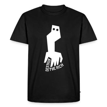 DESTROY THE RICH - Men's Premium Organic T-Shirt - black - Front - Nico (187cm)