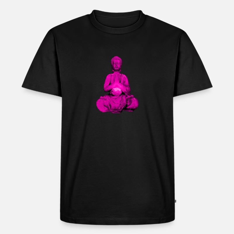 Buddha Figur - Männer Premium Bio T-Shirt - Schwarz