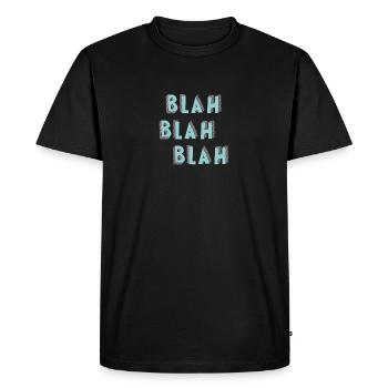 BLAH Print - Men's Premium Organic T-Shirt - black - Front - Nico (187cm)