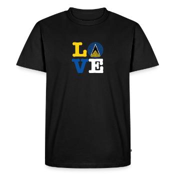 ST LUCIA HEART - Men's Premium Organic T-Shirt - black - Front - Nico (187cm)