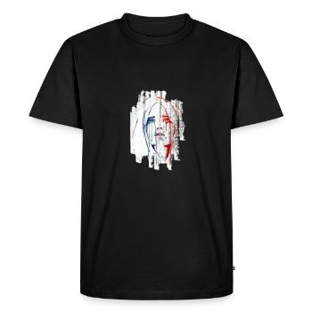 Marianne pleure fond blanc - T-shirt Premium bio Homme - noir - Devant - Nico (187cm)