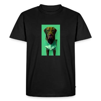 Polygonal Style Dog - Green - Men's Premium Organic T-Shirt - black - Front - Nico (187cm)