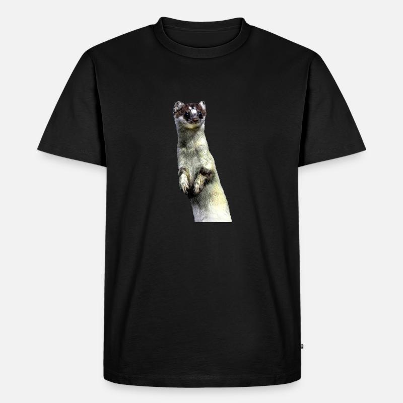 Hermelin - Männer Premium Bio T-Shirt - Schwarz