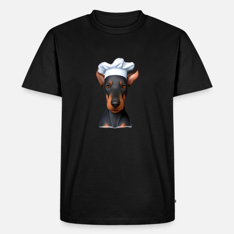 Dobermann Gastronom Hund Köche Dobermannwelpe - Männer Premium Bio T-Shirt - Schwarz