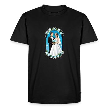 just married - pour mariage - T-shirt Premium bio Homme - noir - Devant - Nico (187cm)