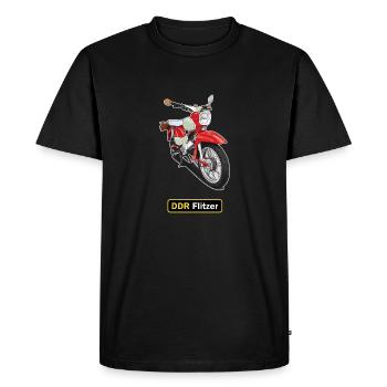 Étoile (rouge) // Illustration - T-shirt Premium bio Homme - noir - Devant - Nico (187cm)