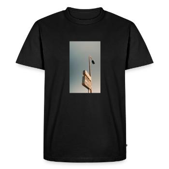 shield - Men's Premium Organic T-Shirt - black - Front - Nico (187cm)