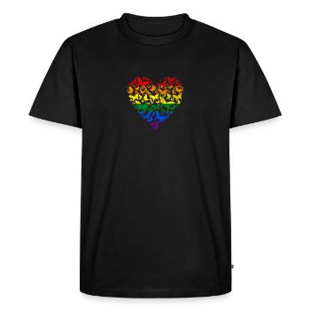 RAINBOW COEUR PAPILLON - T-shirt Premium bio Homme - noir - Devant - Nico (187cm)