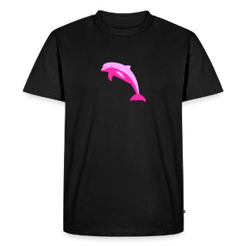 dauphin rose - T-shirt Premium bio Homme - noir - Devant - Nico (187cm)