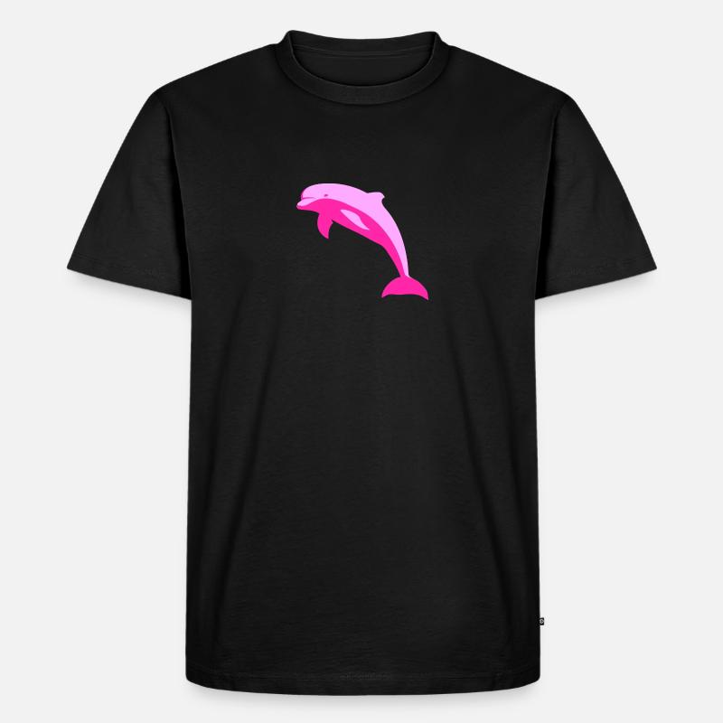 Pink dolphin - Männer Premium Bio T-Shirt - Schwarz