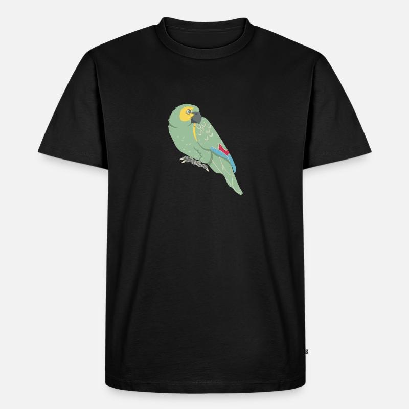 Papagei: Blaustirnamazone - Männer Premium Bio T-Shirt - Schwarz