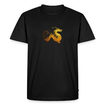 golden dragon - Men's Premium Organic T-Shirt - black - Front - Nico (187cm)