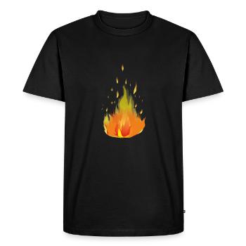 Flammes de feu - T-shirt Premium bio Homme - noir - Devant - Nico (187cm)