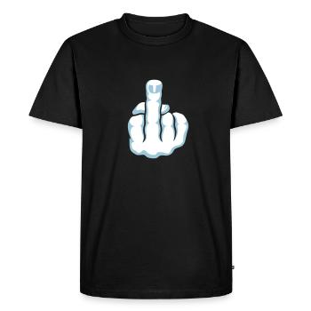 The Finger Hand Signal (Fuck Off / Fuck You) - Men's Premium Organic T-Shirt - black - Front - Nico (187cm)