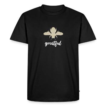 Beige Bee Greatful Biene Be Greatful - Men's Premium Organic T-Shirt - black - Front - Nico (187cm)