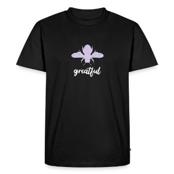 Purple Pastel Bee Greatful Bee Be Greatful - Men's Premium Organic T-Shirt - black - Front - Nico (187cm)
