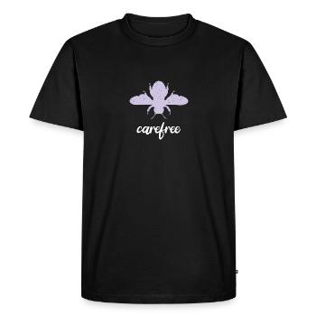Violet Pastel Abeille Insouciante Be Carefree - T-shirt Premium bio Homme - noir - Devant - Nico (187cm)