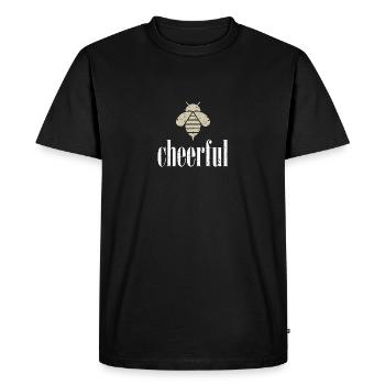 Beige Bee Cheerful Biene Be Cheerful - Men's Premium Organic T-Shirt - black - Front - Nico (187cm)