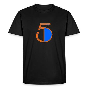 5. 5 ANS. 5e ANNIVERSAIRE. ANNIVERSAIRE 5 ANS. - T-shirt Premium bio Homme - noir - Devant - Nico (187cm)