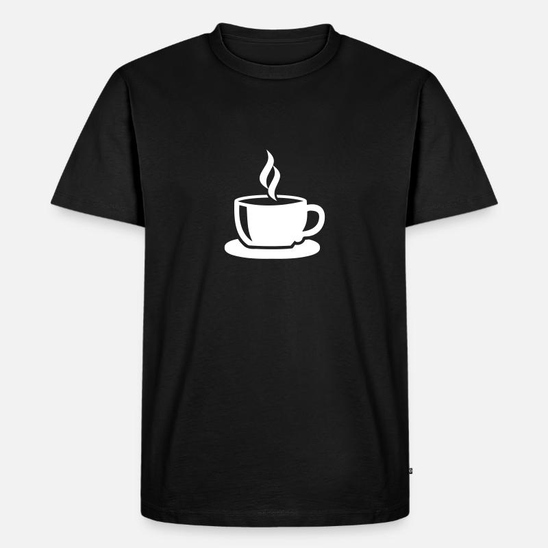 Kaffee - Männer Premium Bio T-Shirt - Schwarz