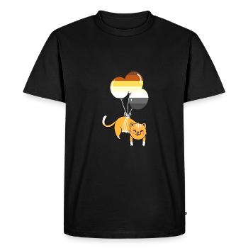 Cat Balloon Gay Bear Pride - T-shirt Premium bio Homme - noir - Devant - Nico (187cm)