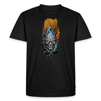 Convergence infernale : Démon de Feu et d’Eau - T-shirt Premium bio Homme - noir - Devant - Nico (187cm)