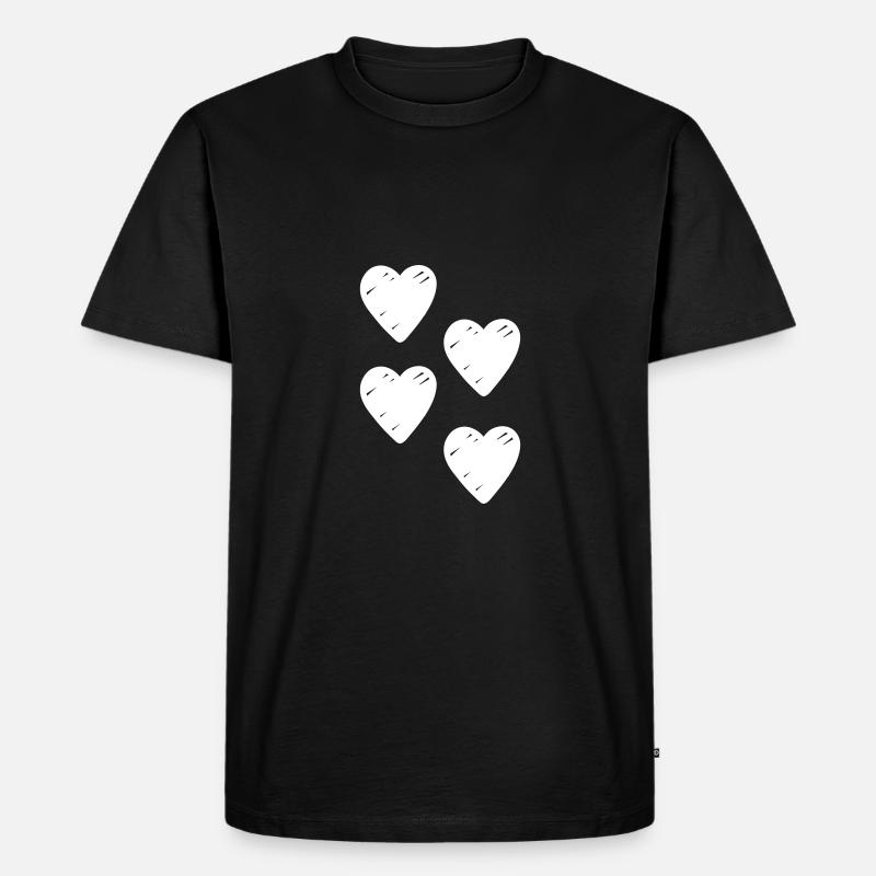 Herzen Muster Geschenkidee - Männer Premium Bio T-Shirt - Schwarz