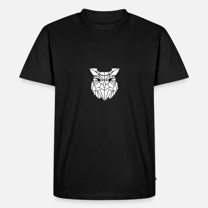 Schlichtes Eulen Design - Männer Premium Bio T-Shirt - Schwarz