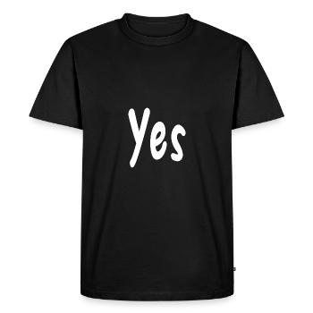 Yes - Men's Premium Organic T-Shirt - black - Front - Nico (187cm)