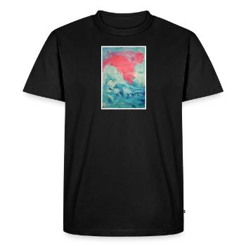 Original Art Print "Wolf" - Men's Premium Organic T-Shirt - black - Front - Nico (187cm)