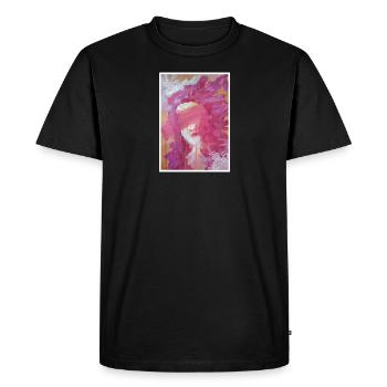 Original Art Print "Suffering" - Men's Premium Organic T-Shirt - black - Front - Nico (187cm)