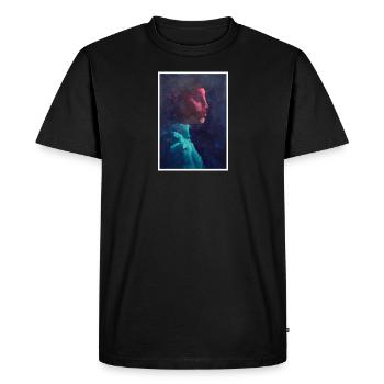 Original Art Print "Cassiopeia" - Men's Premium Organic T-Shirt - black - Front - Nico (187cm)