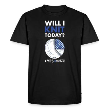 Knitter Will I Knit Today - Men's Premium Organic T-Shirt - black - Front - Nico (187cm)
