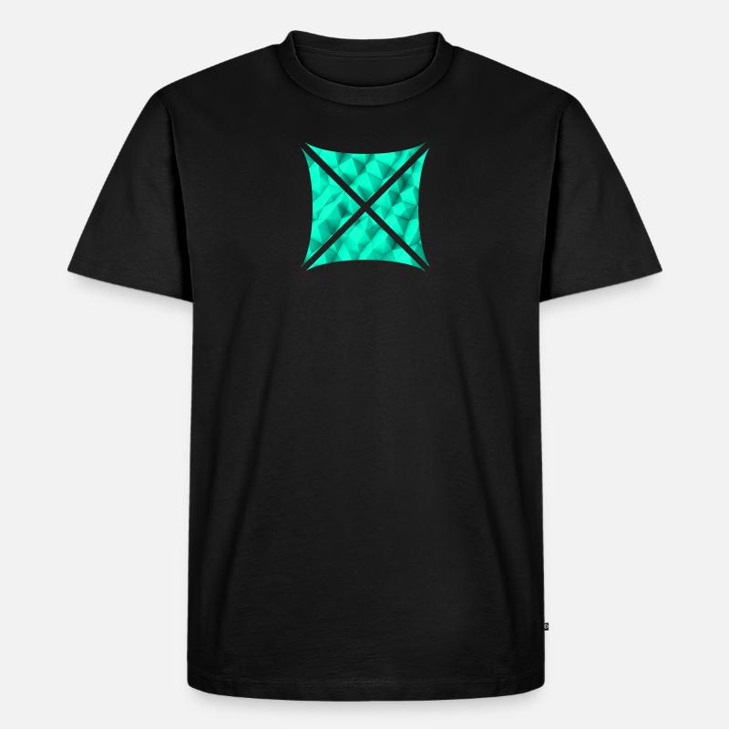 Abstraktes Polygon Design türkis - Männer Premium Bio T-Shirt - Schwarz