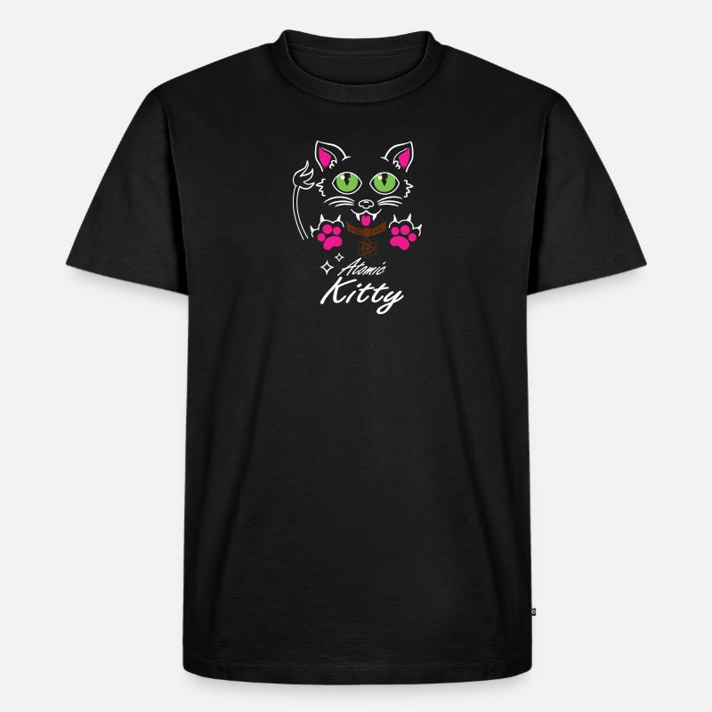 Atomic Kitty #2 - Black Shirt - Männer Premium Bio T-Shirt - Schwarz