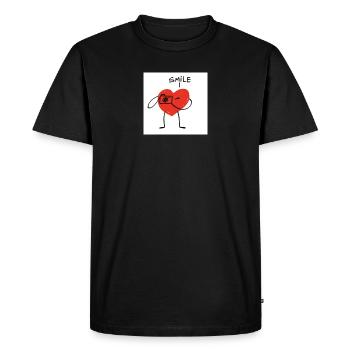 Heart with Camera Cartoon - Men's Premium Organic T-Shirt - black - Front - Nico (187cm)