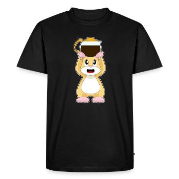 Cafetière Hamster - T-shirt Premium bio Homme - noir - Devant - Nico (187cm)