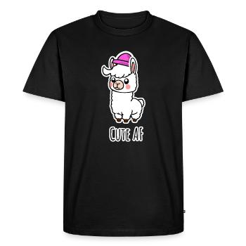 Bébé lama ou alpaga adorable - T-shirt Premium bio Homme - noir - Devant - Nico (187cm)