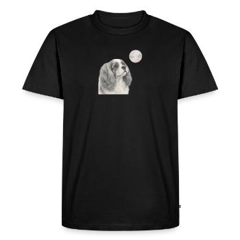 Cavalier King Charles Spaniel Dog Retro Motif - Men's Premium Organic T-Shirt - black - Front - Nico (187cm)