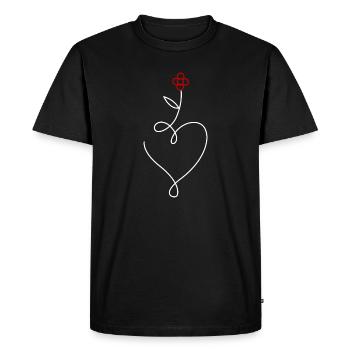 Cœur de fleur - T-shirt Premium bio Homme - noir - Devant - Nico (187cm)