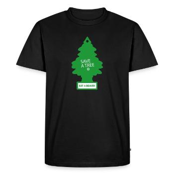 Save a tree - Men's Premium Organic T-Shirt - black - Front - Nico (187cm)