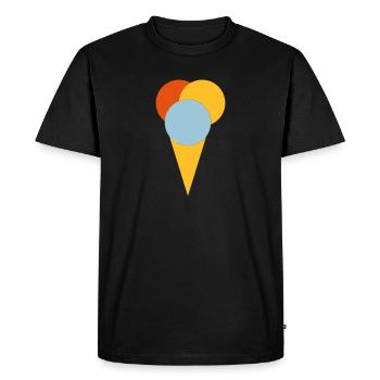 Crème glacée - T-shirt Premium bio Homme - noir - Devant - Nico (187cm)