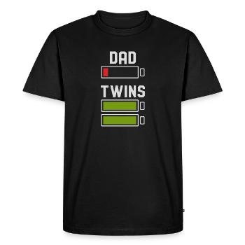Dad of Twins - Men's Premium Organic T-Shirt - black - Front - Nico (187cm)