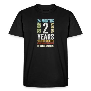 2nd anniversary gift, kids birthday gift, wedding - T-shirt Premium bio Homme - noir - Devant - Nico (187cm)