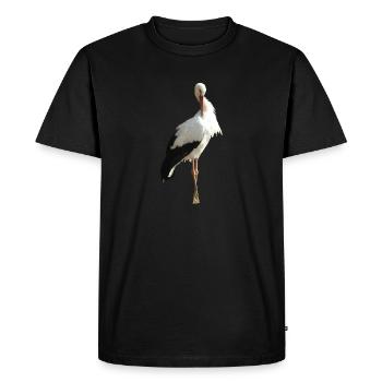 Maître Adebar est un bébé messager et porte-bonheur - T-shirt Premium bio Homme - noir - Devant - Nico (187cm)