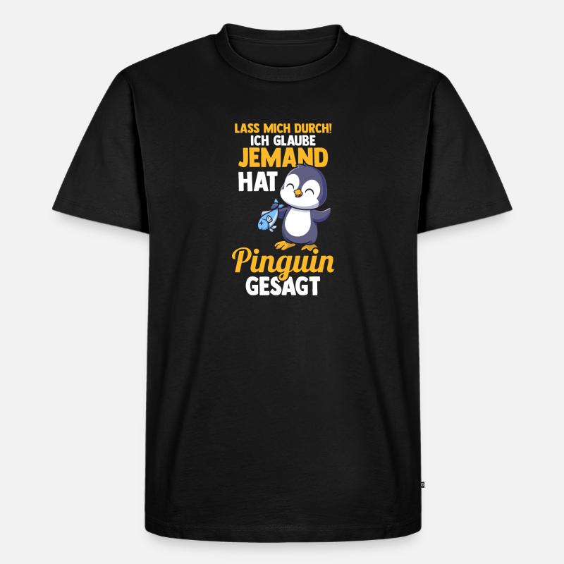 Pinguin - Männer Premium Bio T-Shirt - Schwarz