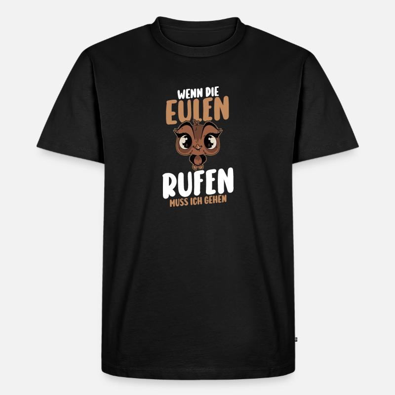 Eulen - Männer Premium Bio T-Shirt - Schwarz