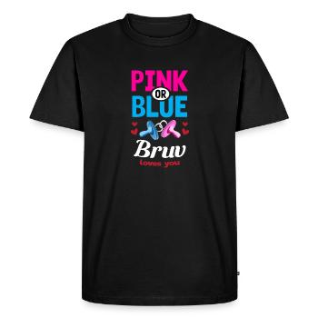 Pink or Blue Bruv Loves You Gender Reveal Party - Men's Premium Organic T-Shirt - black - Front - Nico (187cm)