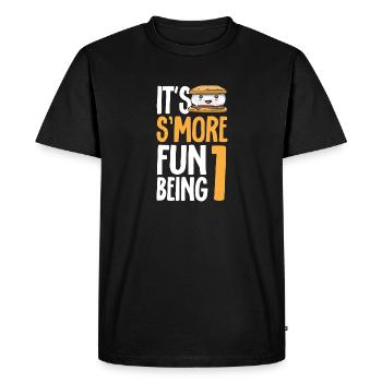 S'more Campfire Marshmallow Camping - Men's Premium Organic T-Shirt - black - Front - Nico (187cm)