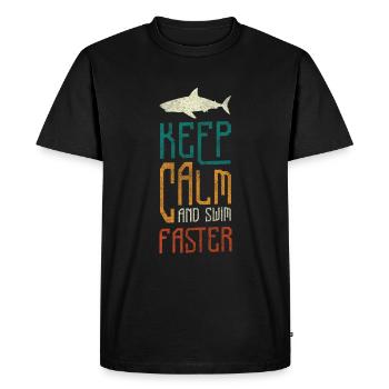 Grand requin blanc Dents de pêcheur de mer - T-shirt Premium bio Homme - noir - Devant - Nico (187cm)